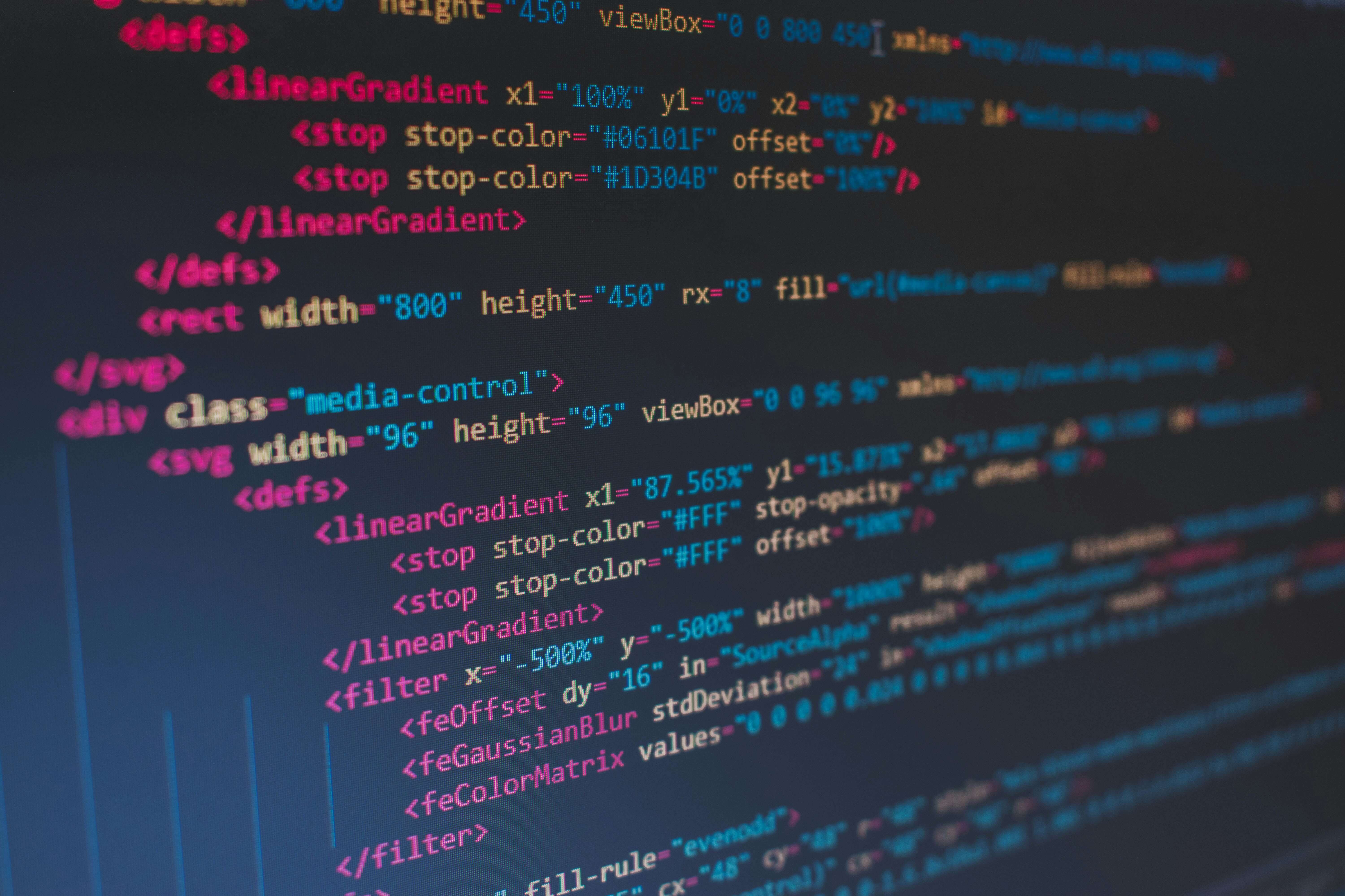 foto scherm met HTML code op 